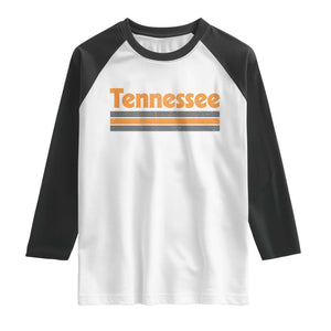 Vintage Tennessee Raglan Shirt Retro Classic TN Orange Print Retro Three Stripe