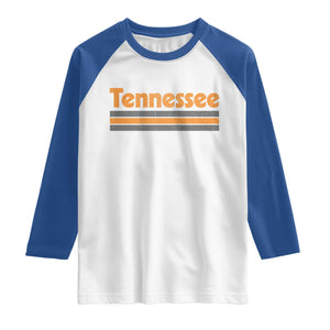 Vintage Tennessee Raglan Shirt Retro Classic TN Orange Print Retro Three Stripe
