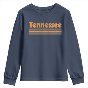 Vintage Tennessee Youth Sweatshirt Retro Classic TN Orange Print Retro Three Stripe