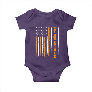 Vintage Tennessee Baby Onesie Retro Classic TN Orange Print Retro American Flag