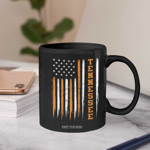 Vintage Tennessee Coffee Mug Retro Classic TN Orange Print Retro American Flag