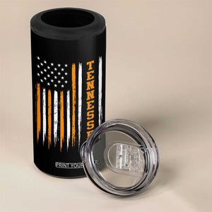 Vintage Tennessee 4 in 1 Can Cooler Tumbler Retro Classic TN Orange Print Retro American Flag
