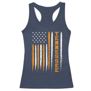 Vintage Tennessee Racerback Tank Top Retro Classic TN Orange Print Retro American Flag