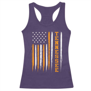 Vintage Tennessee Racerback Tank Top Retro Classic TN Orange Print Retro American Flag