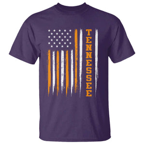 Vintage Tennessee T Shirt Retro Classic TN Orange Print Retro American Flag
