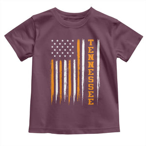 Vintage Tennessee Toddler T Shirt Retro Classic TN Orange Print Retro American Flag