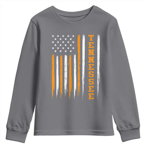 Vintage Tennessee Youth Sweatshirt Retro Classic TN Orange Print Retro American Flag