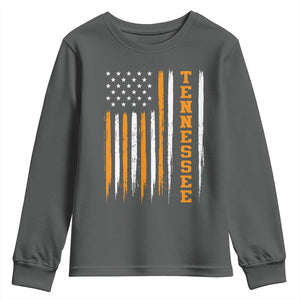 Vintage Tennessee Youth Sweatshirt Retro Classic TN Orange Print Retro American Flag