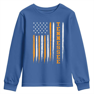 Vintage Tennessee Youth Sweatshirt Retro Classic TN Orange Print Retro American Flag