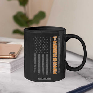 Vintage Tennessee Coffee Mug Retro Orange TN American Flag Patriotic US State