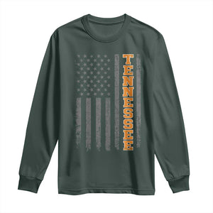 Vintage Tennessee Long Sleeve Shirt Retro Orange TN American Flag Patriotic US State