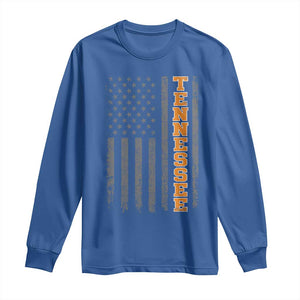 Vintage Tennessee Long Sleeve Shirt Retro Orange TN American Flag Patriotic US State