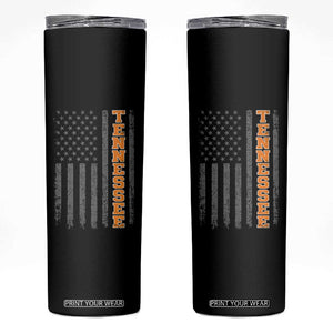 Vintage Tennessee Skinny Tumbler Retro Orange TN American Flag Patriotic US State
