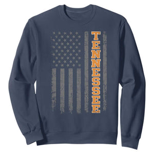Vintage Tennessee Sweatshirt Retro Orange TN American Flag Patriotic US State
