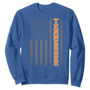 Vintage Tennessee Sweatshirt Retro Orange TN American Flag Patriotic US State
