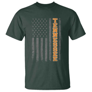 Vintage Tennessee T Shirt Retro Orange TN American Flag Patriotic US State