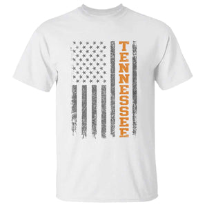 Vintage Tennessee T Shirt Retro Orange TN American Flag Patriotic US State