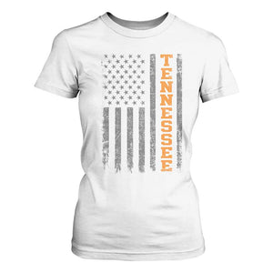 Vintage Tennessee T Shirt For Women Retro Orange TN American Flag Patriotic US State
