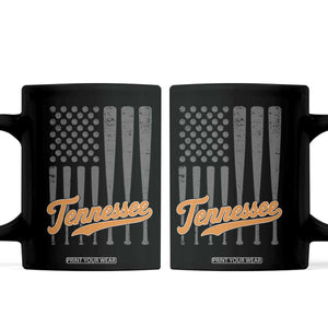 Vintage Tennessee Coffee Mug Retro Classic TN Orange Print Retro Baseball American US Flag