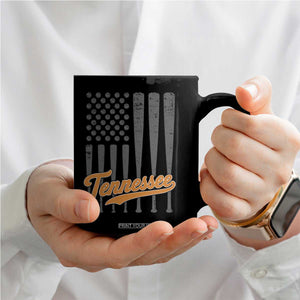 Vintage Tennessee Coffee Mug Retro Classic TN Orange Print Retro Baseball American US Flag