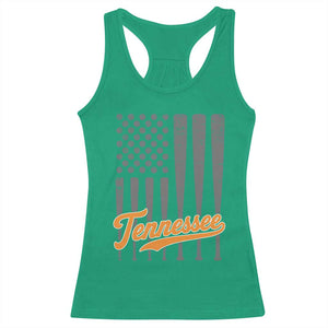 Vintage Tennessee Racerback Tank Top Retro Classic TN Orange Print Retro Baseball American US Flag