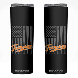 Vintage Tennessee Skinny Tumbler Retro Classic TN Orange Print Retro Baseball American US Flag