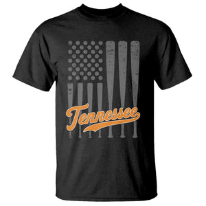 Vintage Tennessee T Shirt Retro Classic TN Orange Print Retro Baseball American US Flag