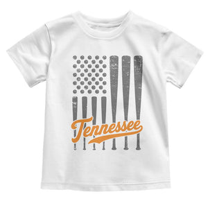 Vintage Tennessee Toddler T Shirt Retro Classic TN Orange Print Retro Baseball American US Flag