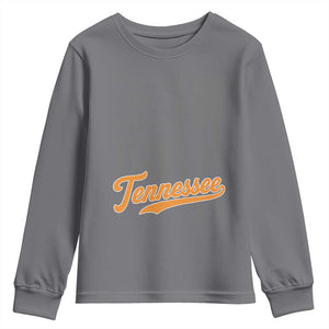 Vintage Tennessee Youth Sweatshirt Retro Classic TN Orange Print Retro Baseball American US Flag