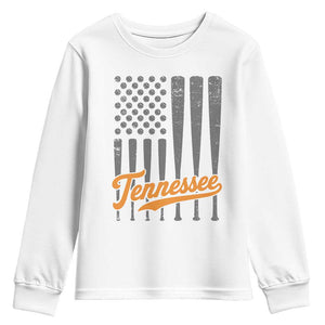 Vintage Tennessee Youth Sweatshirt Retro Classic TN Orange Print Retro Baseball American US Flag
