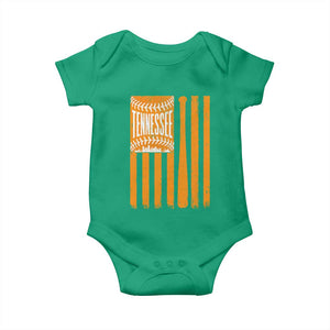 Vintage Tennessee Baby Onesie Retro Classic TN Orange Retro Baseball American US Flag