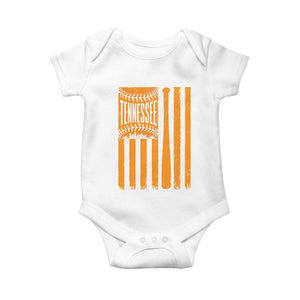 Vintage Tennessee Baby Onesie Retro Classic TN Orange Retro Baseball American US Flag