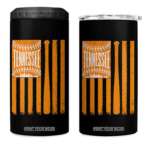 Vintage Tennessee 4 in 1 Can Cooler Tumbler Retro Classic TN Orange Retro Baseball American US Flag