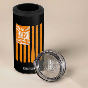 Vintage Tennessee 4 in 1 Can Cooler Tumbler Retro Classic TN Orange Retro Baseball American US Flag