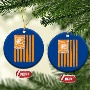 Vintage Tennessee Ceramic Ornament Retro Classic TN Orange Retro Baseball American US Flag