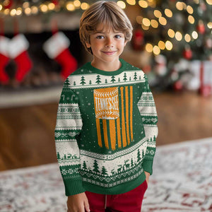 Vintage Tennessee Ugly Christmas Sweater Retro Classic TN Orange Retro Baseball American US Flag