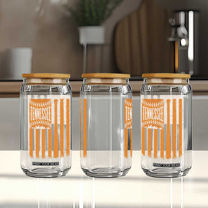 Vintage Tennessee Glass Can Retro Classic TN Orange Retro Baseball American US Flag