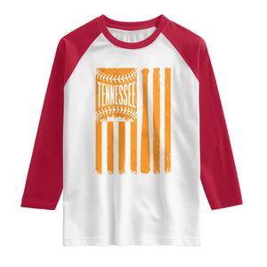 Vintage Tennessee Raglan Shirt Retro Classic TN Orange Retro Baseball American US Flag