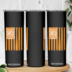 Vintage Tennessee Skinny Tumbler Retro Classic TN Orange Retro Baseball American US Flag