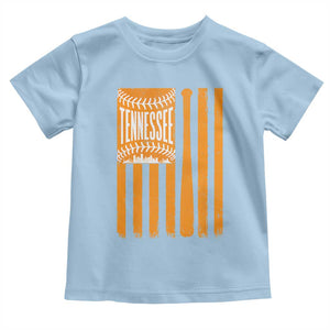 Vintage Tennessee Toddler T Shirt Retro Classic TN Orange Retro Baseball American US Flag
