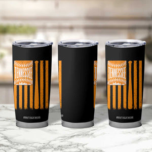 Vintage Tennessee Tumbler Cup Retro Classic TN Orange Retro Baseball American US Flag