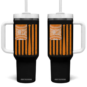 Vintage Tennessee Tumbler With Handle Retro Classic TN Orange Retro Baseball American US Flag