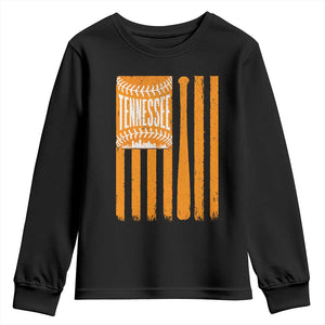 Vintage Tennessee Youth Sweatshirt Retro Classic TN Orange Retro Baseball American US Flag