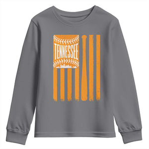 Vintage Tennessee Youth Sweatshirt Retro Classic TN Orange Retro Baseball American US Flag
