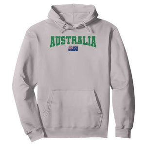Green Yellow Australia Hoodie Down Under Team Australia Flag Varsity Lettering Soccer Fans Football Tournament