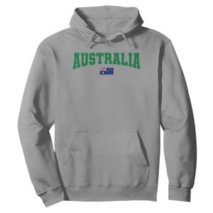 Green Yellow Australia Hoodie Down Under Team Australia Flag Varsity Lettering Soccer Fans Football Tournament
