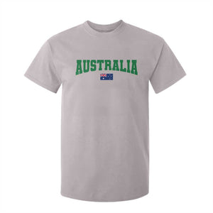 Green Yellow Australia T Shirt For Kid Down Under Team Australia Flag Varsity Lettering Soccer Fans Football Tournament
