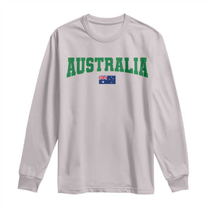 Green Yellow Australia Long Sleeve Shirt Down Under Team Australia Flag Varsity Lettering Soccer Fans Football Tournament