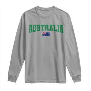 Green Yellow Australia Long Sleeve Shirt Down Under Team Australia Flag Varsity Lettering Soccer Fans Football Tournament