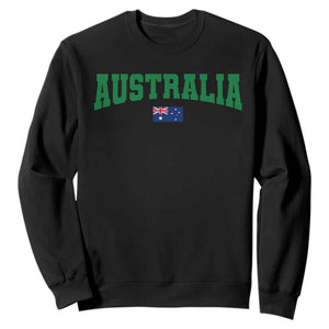 Green Yellow Australia Sweatshirt Down Under Team Australia Flag Varsity Lettering Soccer Fans Football Tournament